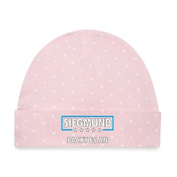 SIEGMUND - Baby Premium Organic Mütze - Rosa/Weiße Punkte - Vorne