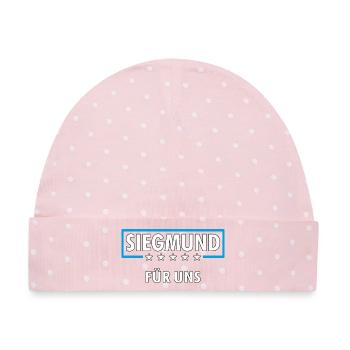 SIEGMUND - Baby Premium Organic Mütze - Rosa/Weiße Punkte - Vorne