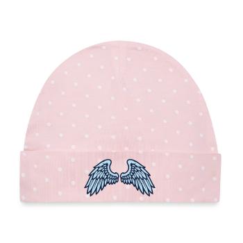 Engelsfluegel Schwingen Grafik - Baby Premium Organic Mütze - Rosa/Weiße Punkte - Vorne