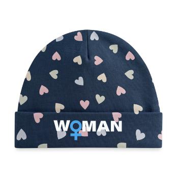 WOMAN - Baby Premium Organic Mütze - Marineblau/Bunte Herzen - Vorne