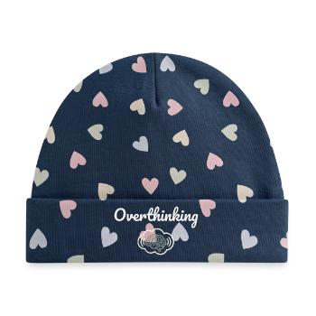 Overthinking Gehirnwolke - Baby Premium Organic Mütze - Marineblau/Bunte Herzen - Vorne