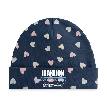 Iraklion - Baby Premium Organic Mütze - Marineblau/Bunte Herzen - Vorne