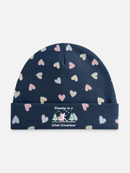 Laufen im Winterwunderland (Männer) - Baby Premium Organic Mütze - Marineblau/Bunte Herzen