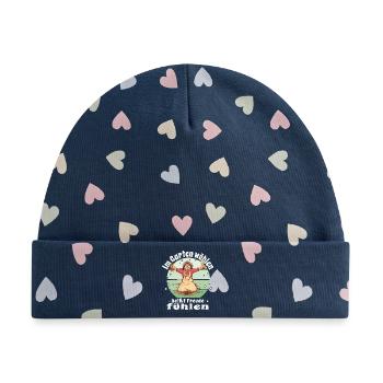  Gärtner Pflanzen Kleingärtner Schrebergarten - Baby Premium Organic Mütze - Marineblau/Bunte Herzen - Vorne