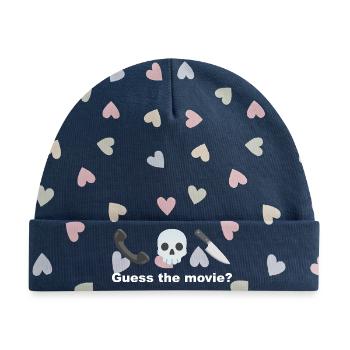 Rate mal nach dem Film Skull - Baby Premium Organic Mütze - Marineblau/Bunte Herzen - Vorne