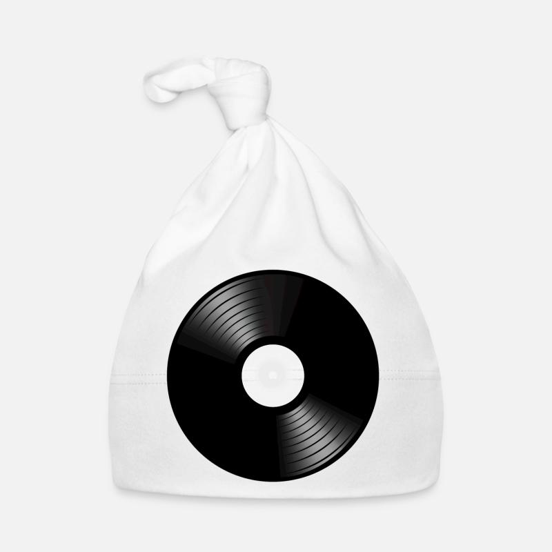 vinyle de phonographe disque platine DJ - Bonnet bio Bébé - blanc