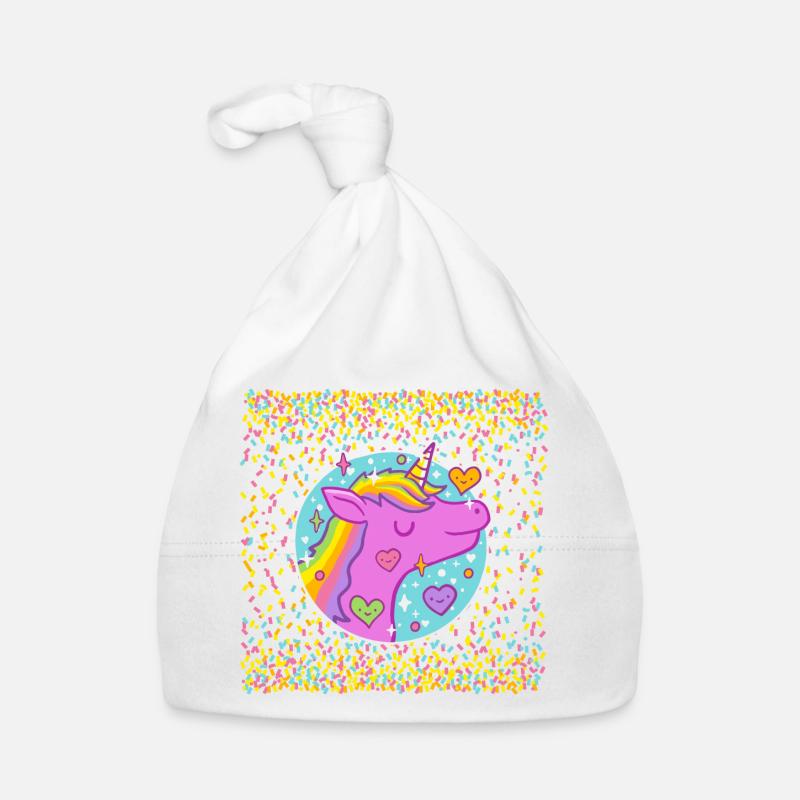 Einhorn im Glitzer Baby Bio-Mütze