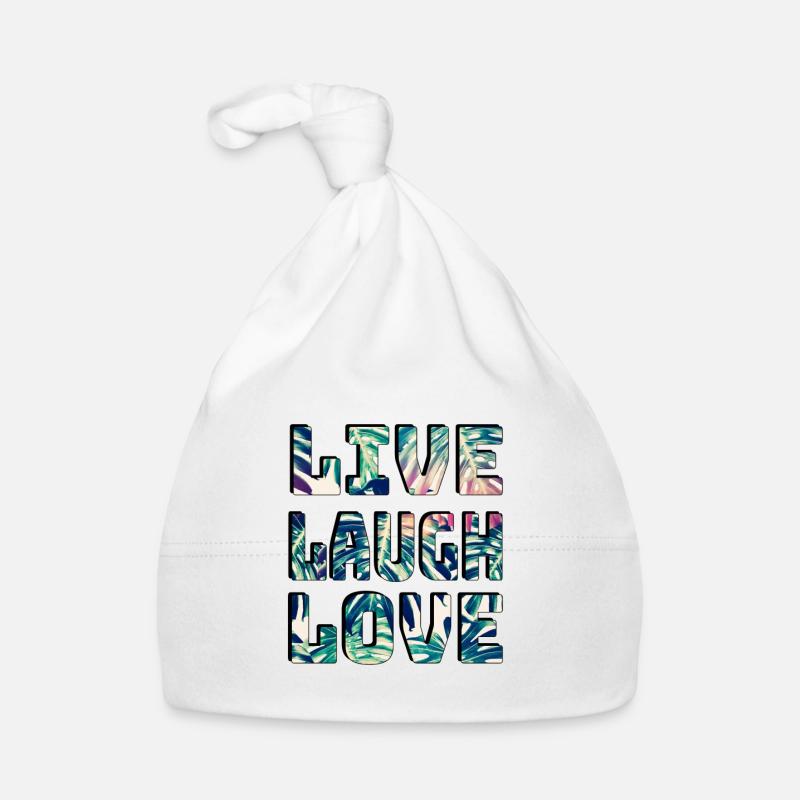 Live Laugh Love - Valentine - Bonnet bio Bébé - blanc