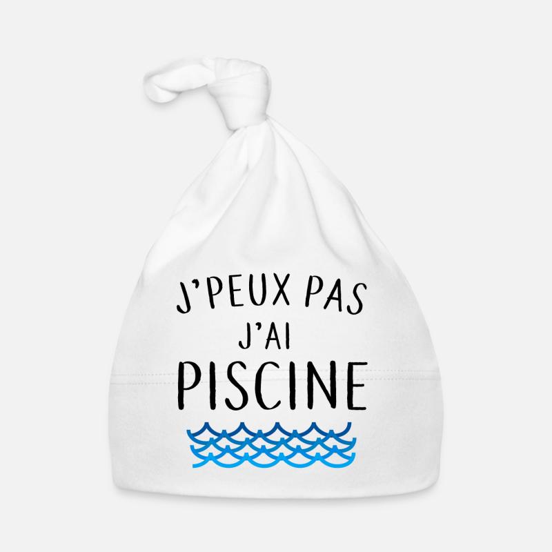 J'peux pas j'ai piscine - Bonnet bio Bébé - blanc