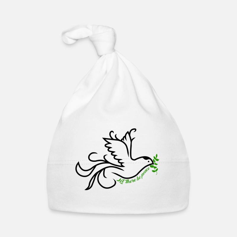 colombe de la paix - Bonnet bio Bébé - blanc
