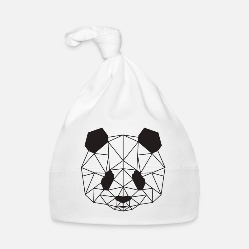 Panda geometric gift bear idea Pandas polygon Organic Baby Cap