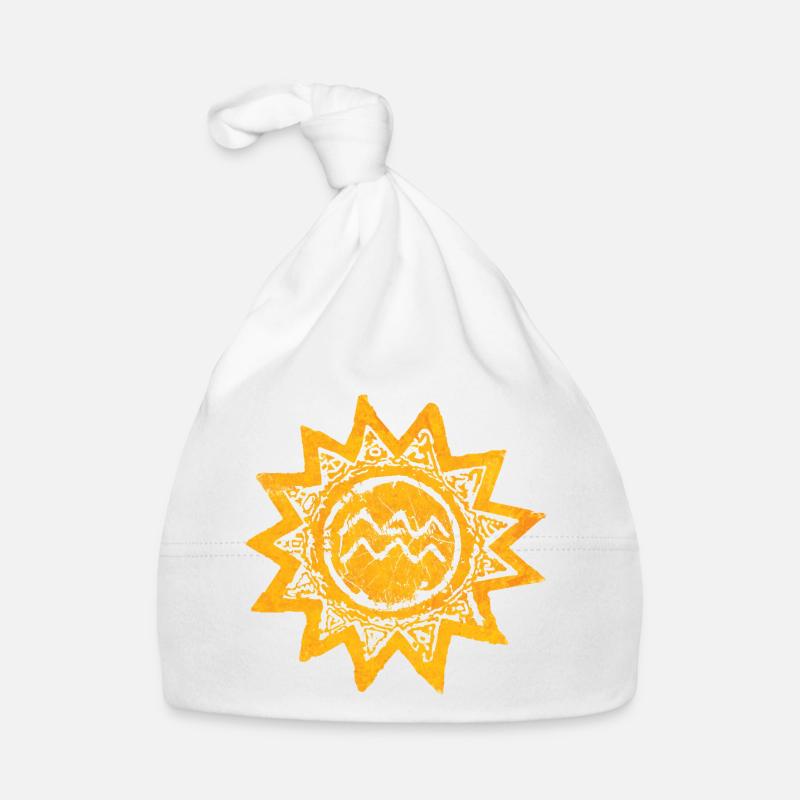 Design abstrait du soleil dans les tons de jaune de Majorque Bonnet bio Bébé