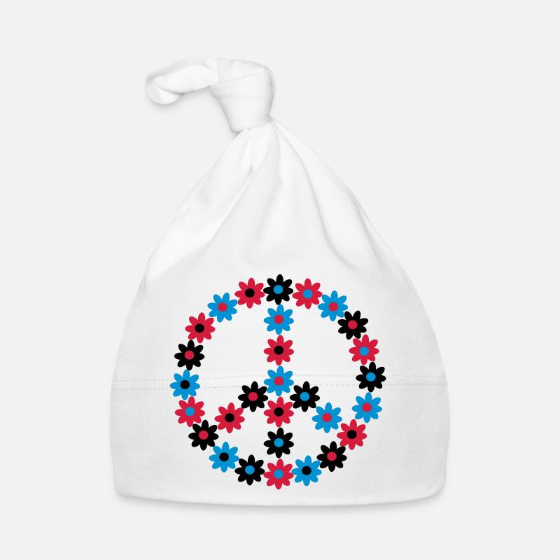 Blumen Friedenszeichen Baby Bio-Mütze