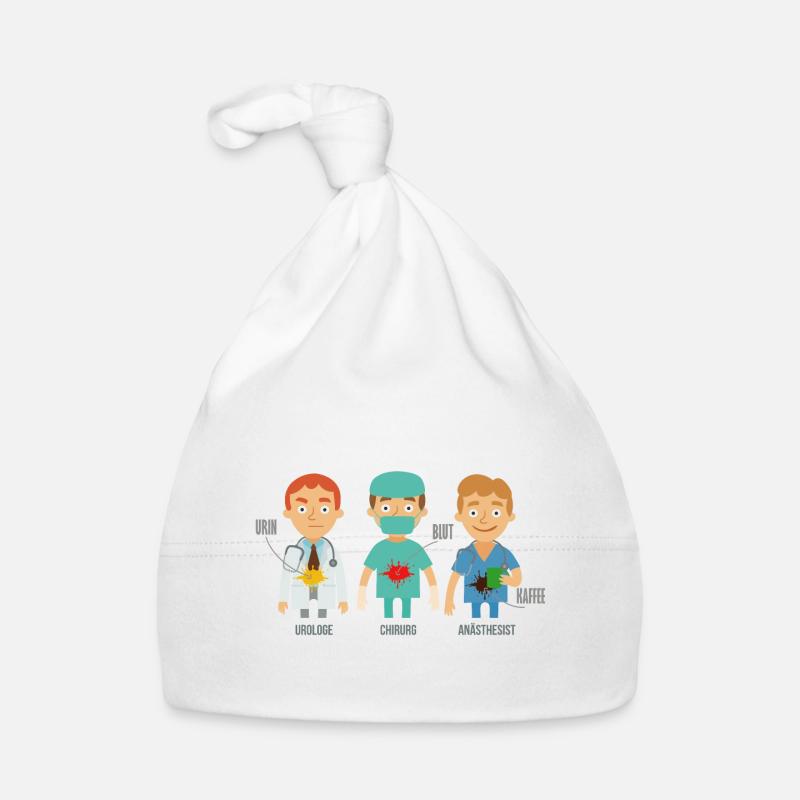 anesthésiste - Bonnet bio Bébé - blanc