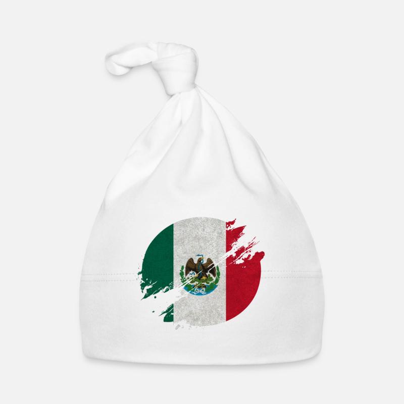 Mexico Circle / Flag Gift Organic Baby Cap