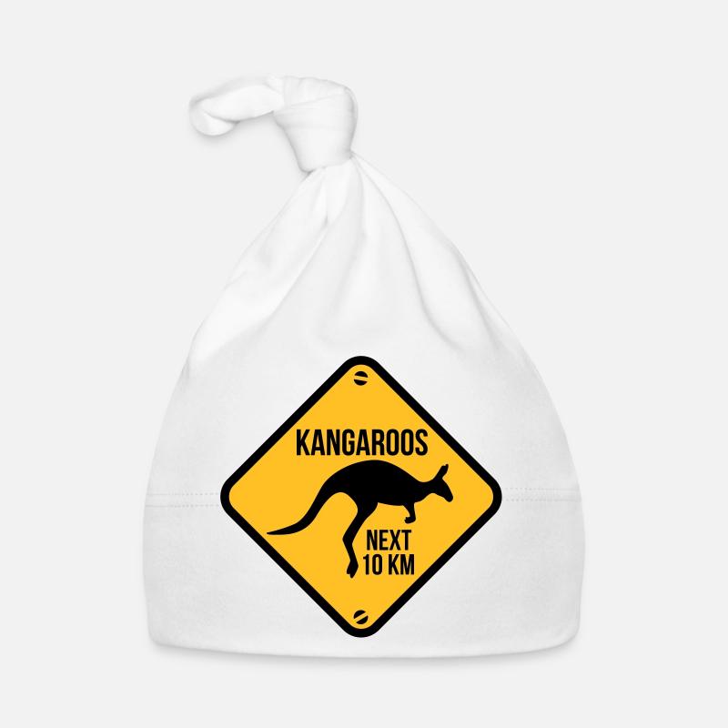 australie - australia - kangourou - Bonnet bio Bébé - blanc