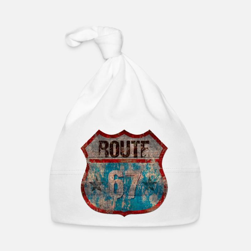Rustic Route 67 Schild Design Baby Bio-Mütze
