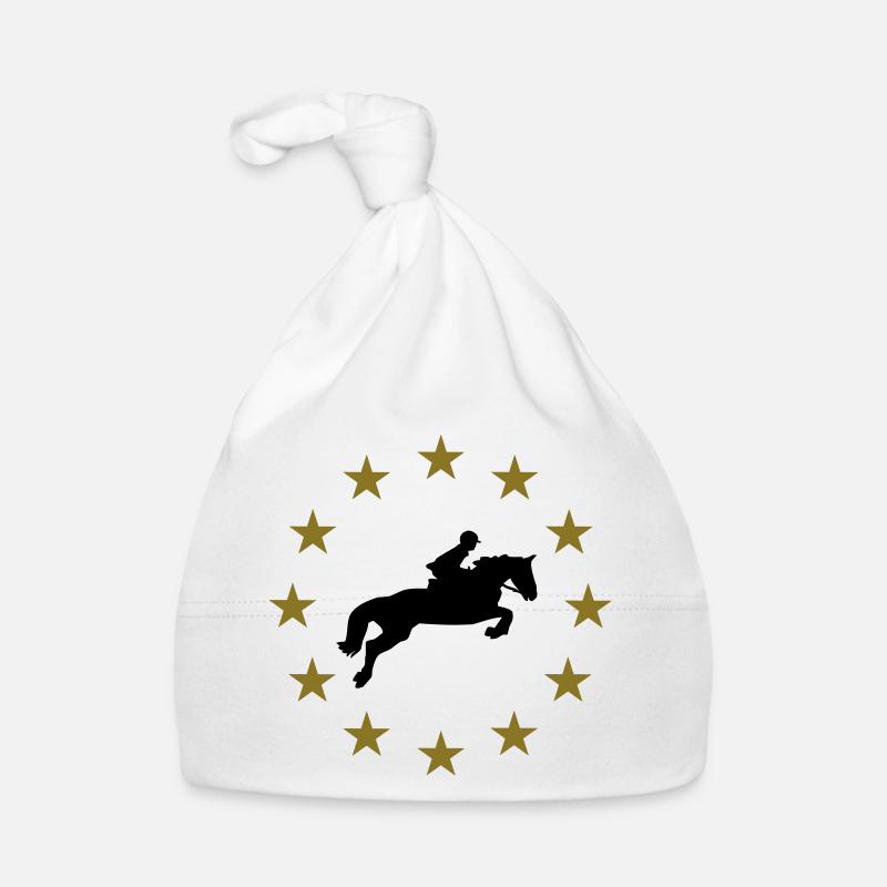 Cheval de saut d'obstacles & Étoiles Bonnet bio Bébé