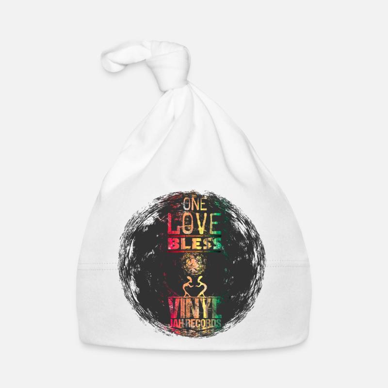 vinyle reggae - Bonnet bio Bébé - blanc