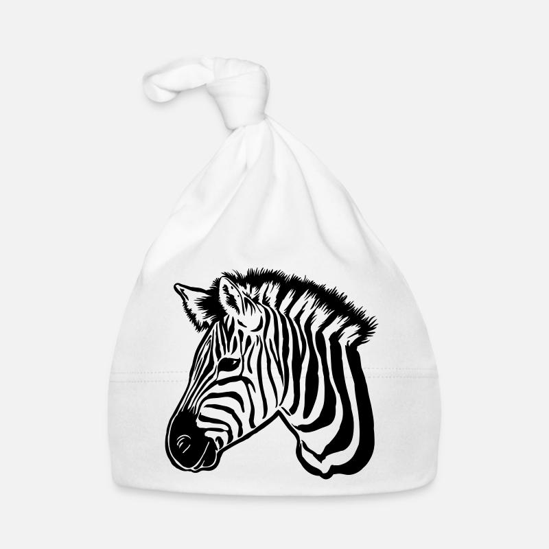 zebra dark Organic Baby Cap
