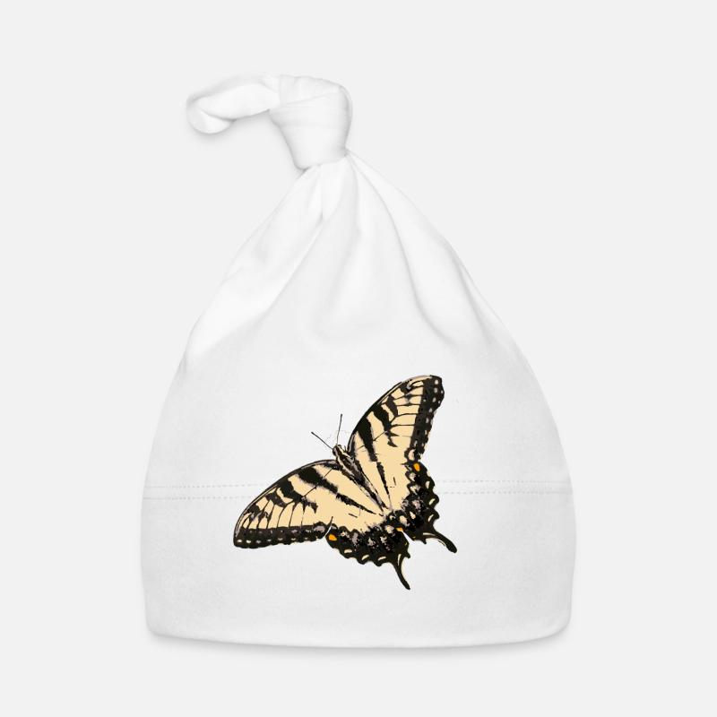 Lemon Butterfly Illustration Organic Baby Cap