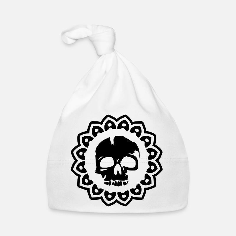skull kopf totenkopf schädel tattoo biker sticker Baby Bio-Mütze