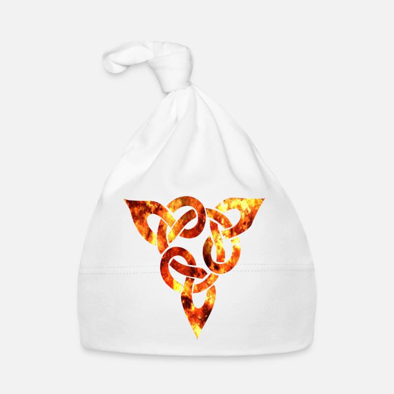celtic knot 6 fire - Organic Baby Cap - white