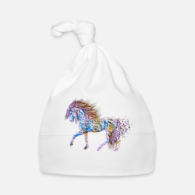Pferd - Baby Bio-Mütze - Weiß
