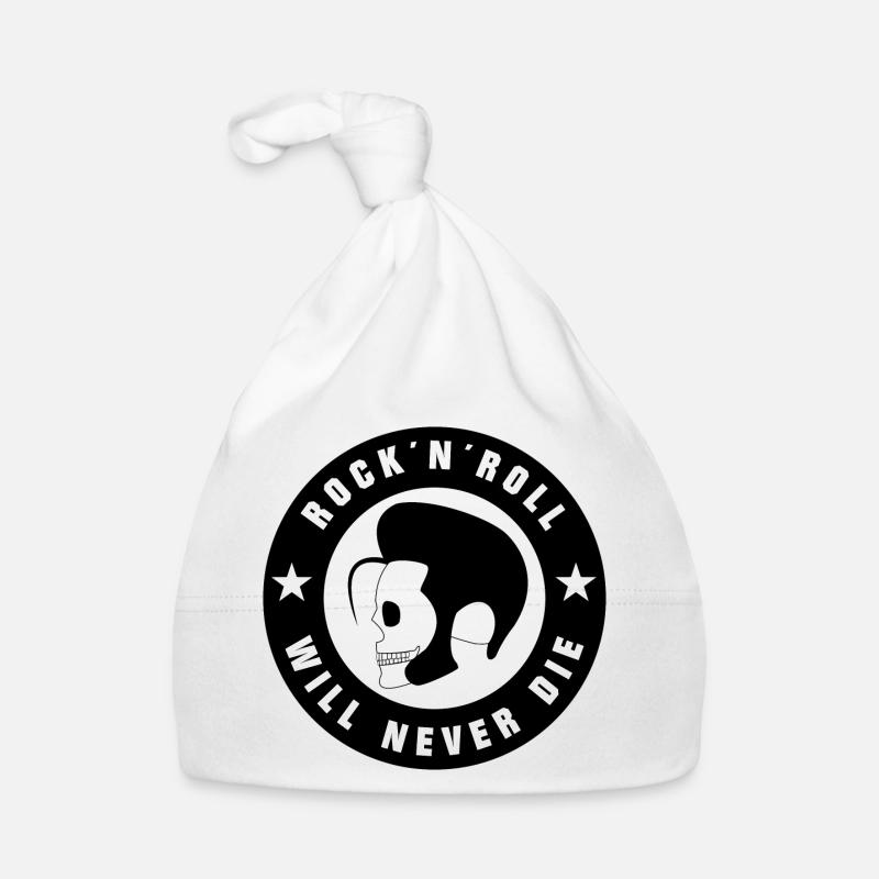 Rock and Roll et Rockabilly - Bonnet bio Bébé - blanc