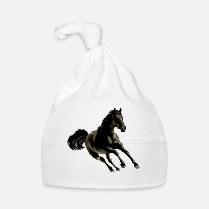 cheval - Bonnet bio Bébé - blanc