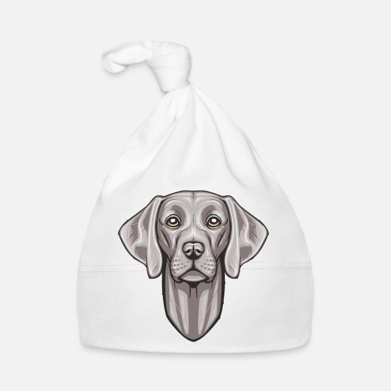 Weimaraner - Baby Bio-Mütze - Weiß