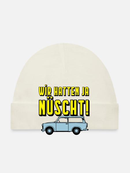  Universal Kombi , Wir hatten ja nüscht!(25 - Baby Bio-Mütze - Weiß - Vorne
