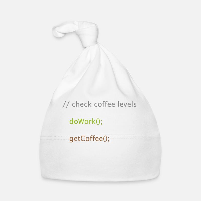 Informatique Nerd Geek programmeur café travail - Bonnet bio Bébé - blanc
