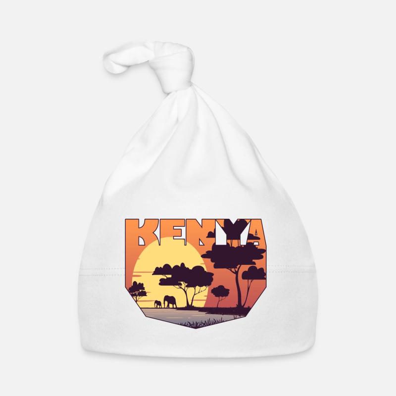 Kenia Design mit Landschaft / Geschenk Baby Bio-Mütze