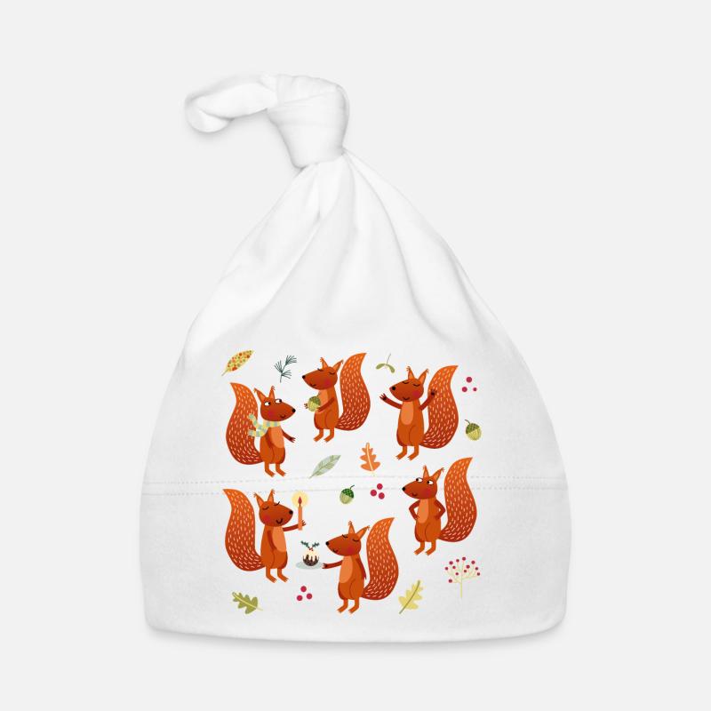 Squirrel Party Organic Baby Cap