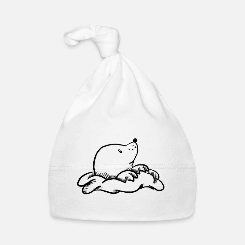 Süßer Maulwurf, schwarz. Baby Bio-Mütze