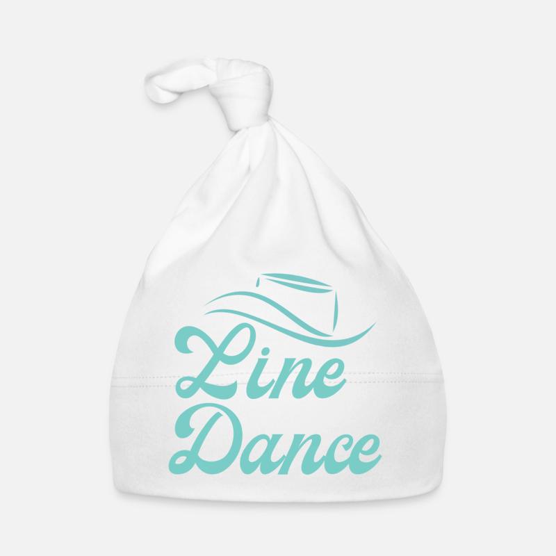 Cadeau de classe pour Line Dancer : Devise « Line Dance - Bonnet bio Bébé - blanc