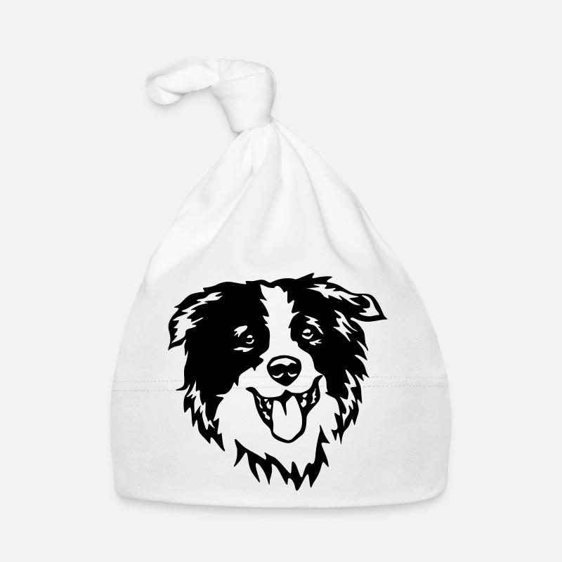 Border Collie Kopf Baby Bio-Mütze