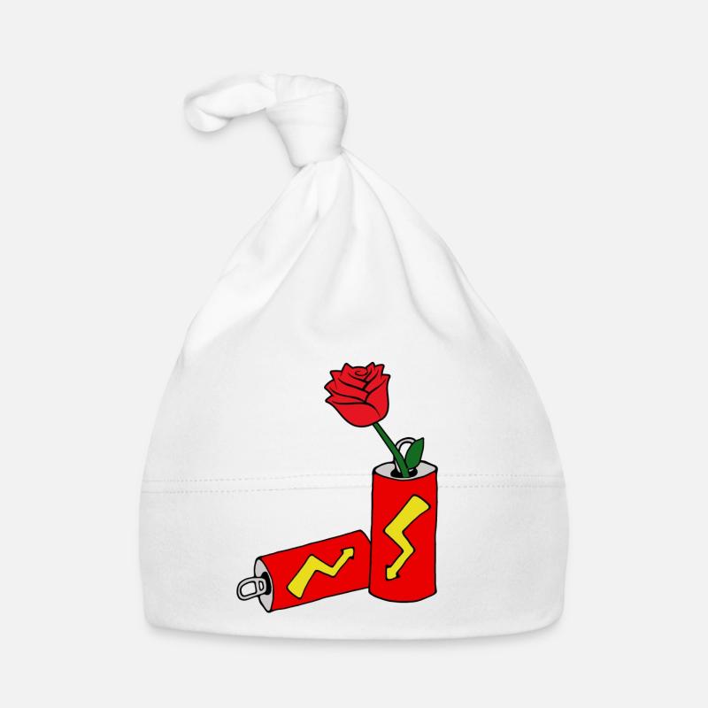 Rote Rose in Energydrink Dose Geschenk Nerd Baby Bio-Mütze