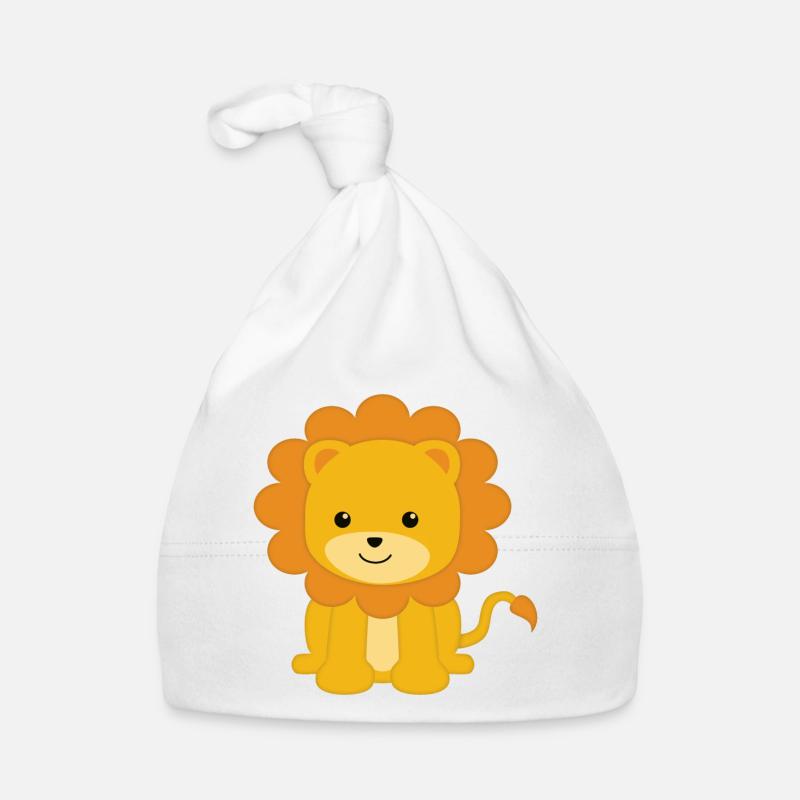 Lion - Bonnet bio Bébé - blanc