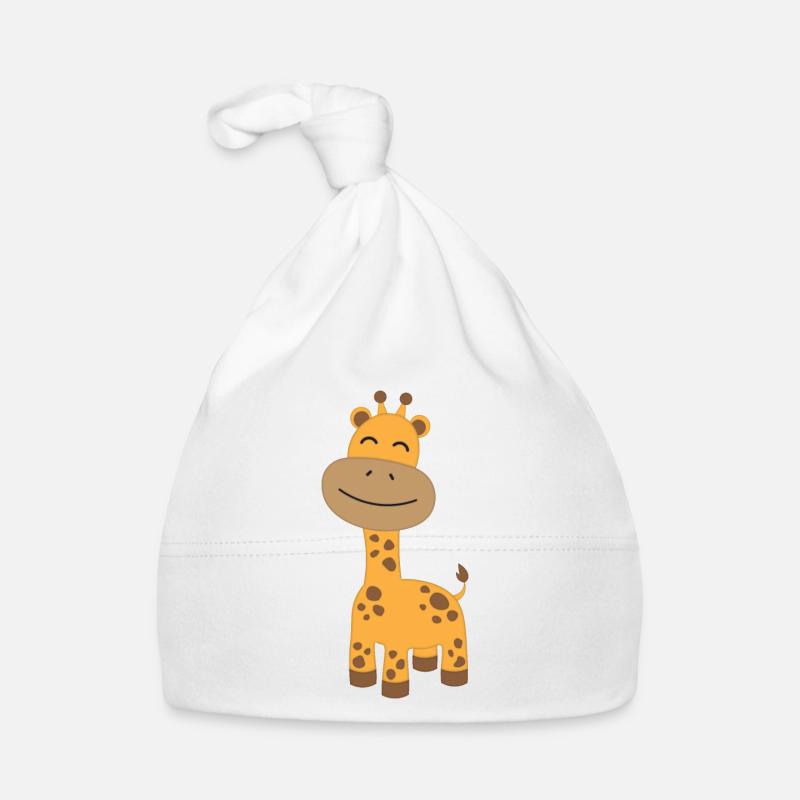 girafe - Bonnet bio Bébé - blanc