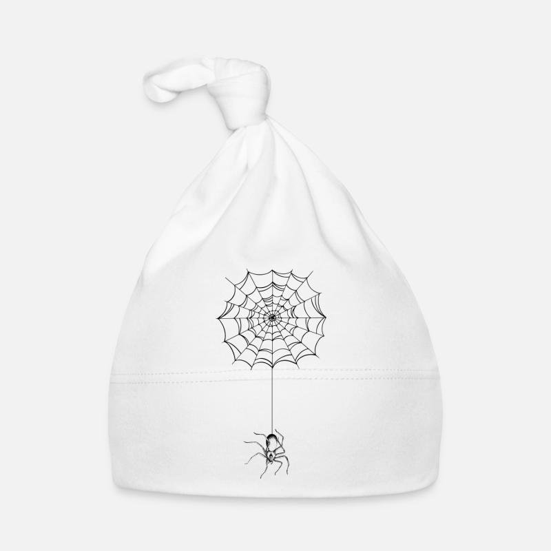 Spider - spider web - spider - Organic Baby Cap - white