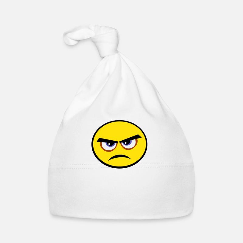 grumpy face - Baby Bio-Mütze - Weiß