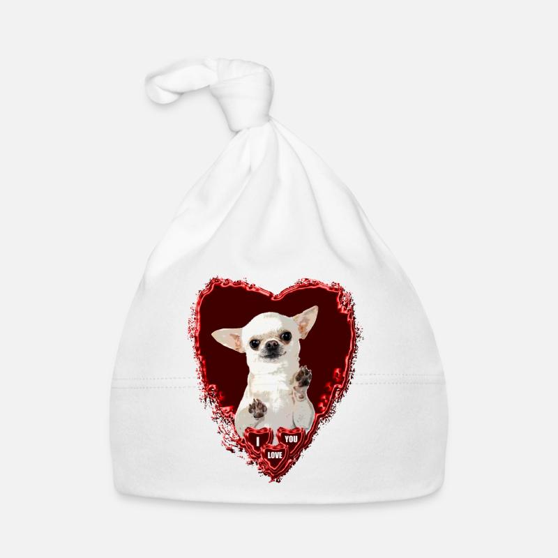 Maman ma mère aime les Chihuahuas saint valentin - Bonnet bio Bébé - blanc