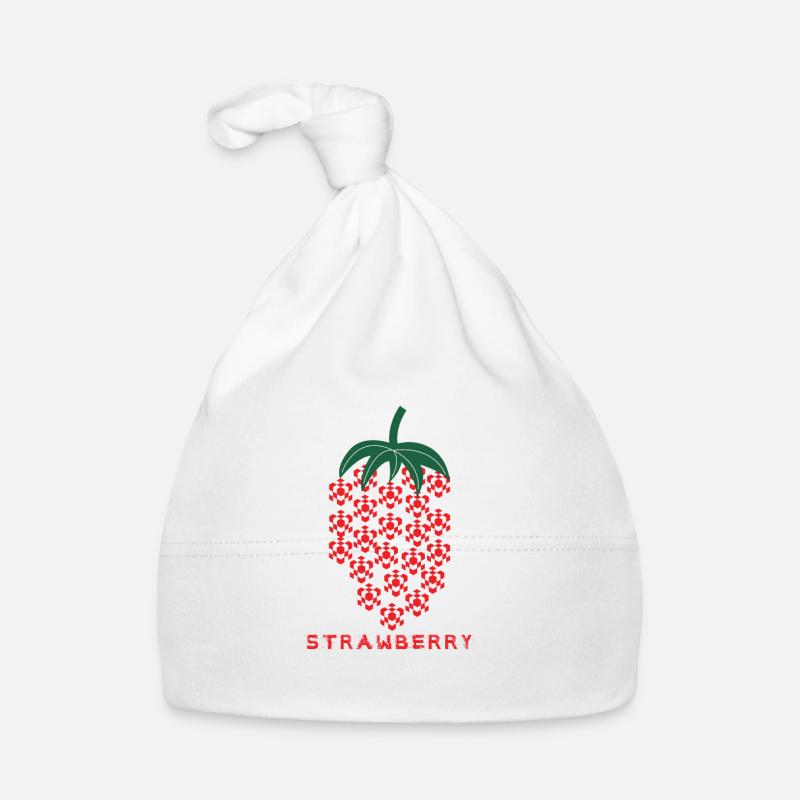 Strawberry, Erdebeere, Abstrakt Baby Bio-Mütze