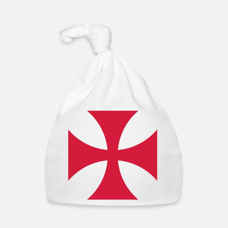 Croix de temple rouge et feu Bonnet bio Bébé