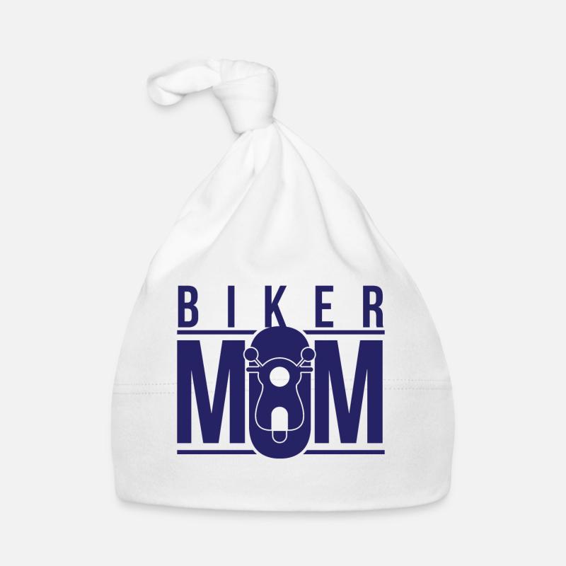 Biker Mutter Mama Motorrad Motorräder Statement - Baby Bio-Mütze - Weiß