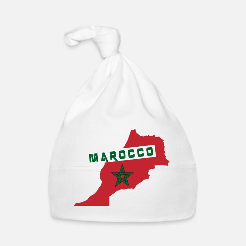 Morocco map with national flag Organic Baby Cap