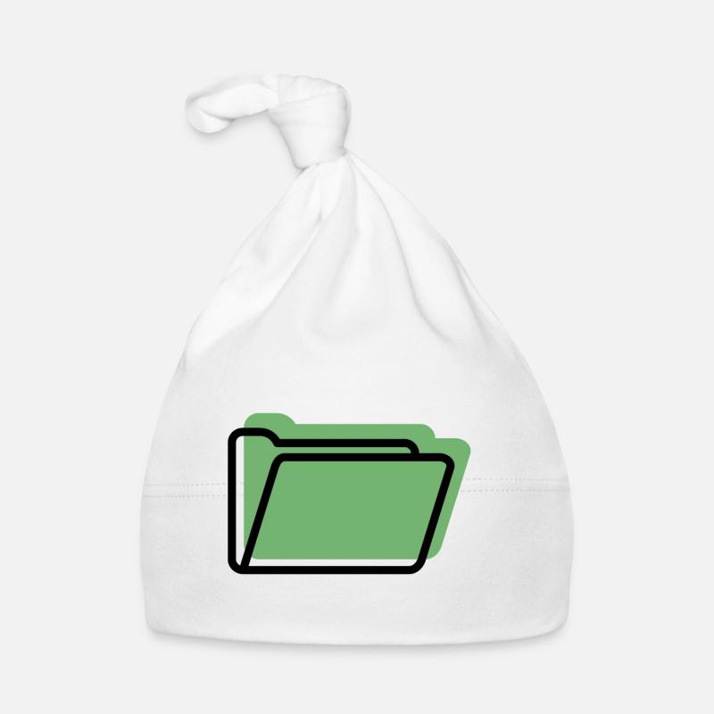 Green File Folder Line Style Organic Baby Cap