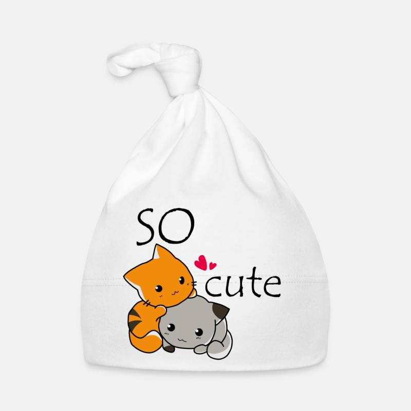 Cat cuddle and naughty dog Organic Baby Cap